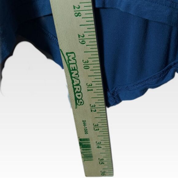 Swing Hem Top 2X Blue Cap Sleeve Flowy A-Line Beach Cover Up Short Knit Dress - Picture 6 of 9